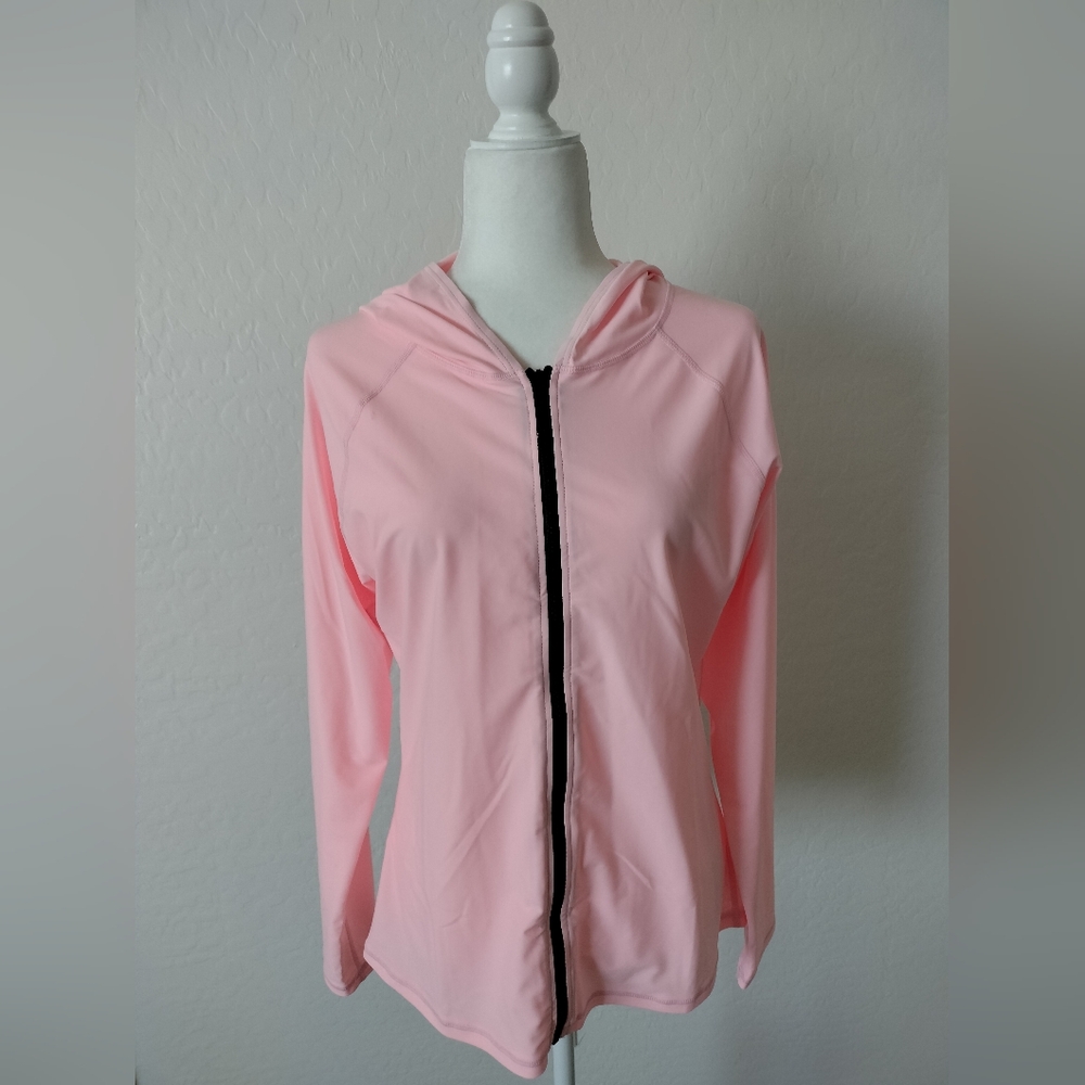 Pink Zip-Up Hoodie UPF 50